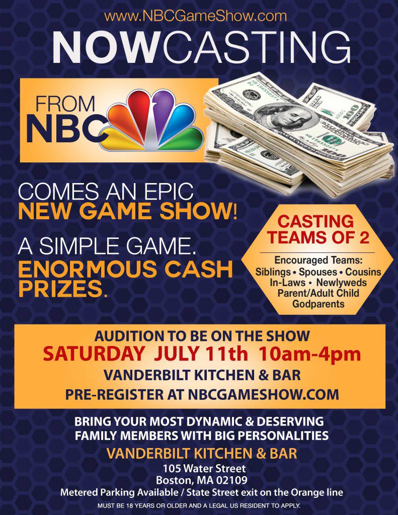 New NBC game show open casting call in Boston