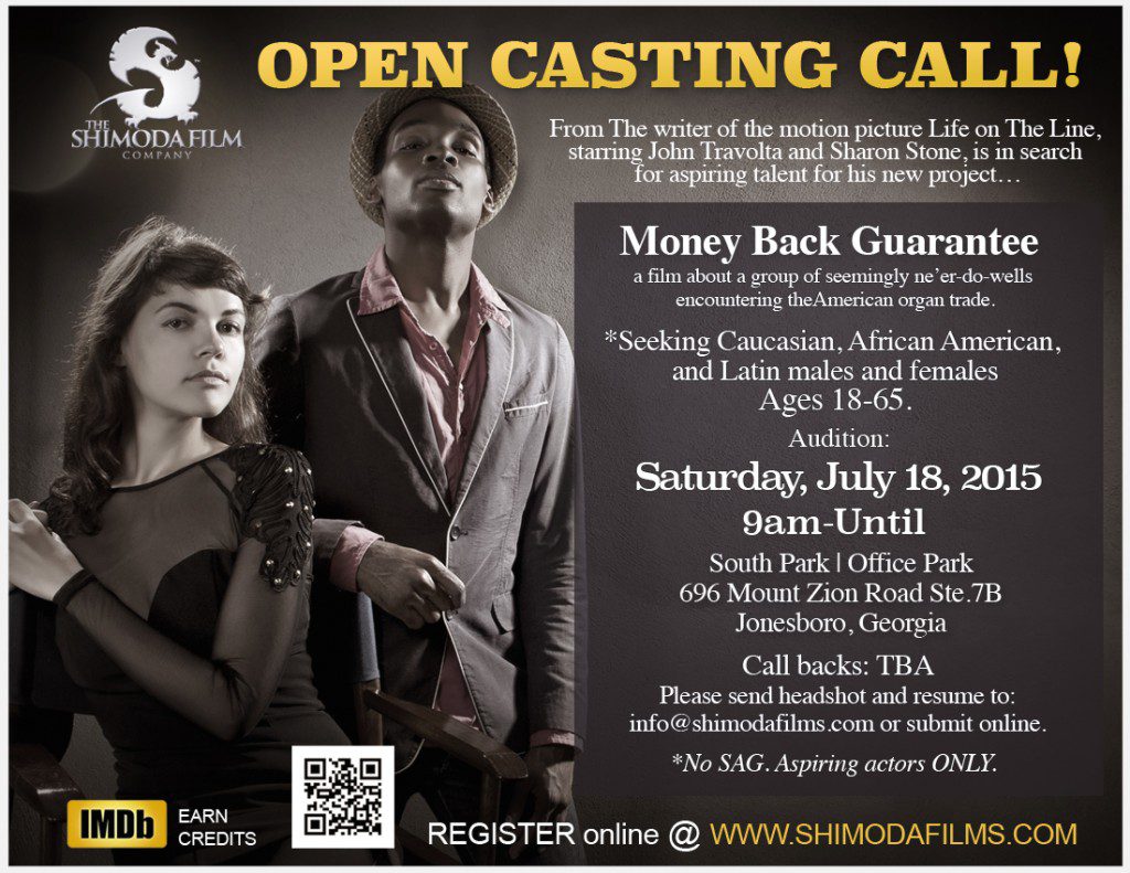 Open auditions in Atlanta for movie