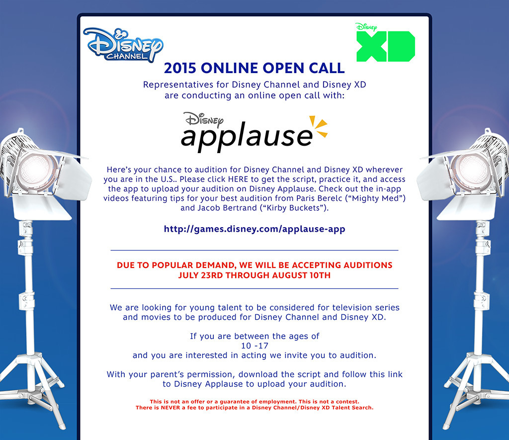 Deadline extended for Disney Channel online auditions