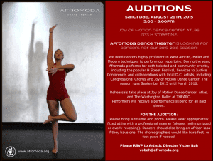 Read more about the article Afromoda Dance Theater Auditions for Paid African American Dancers – DC, VA & MD