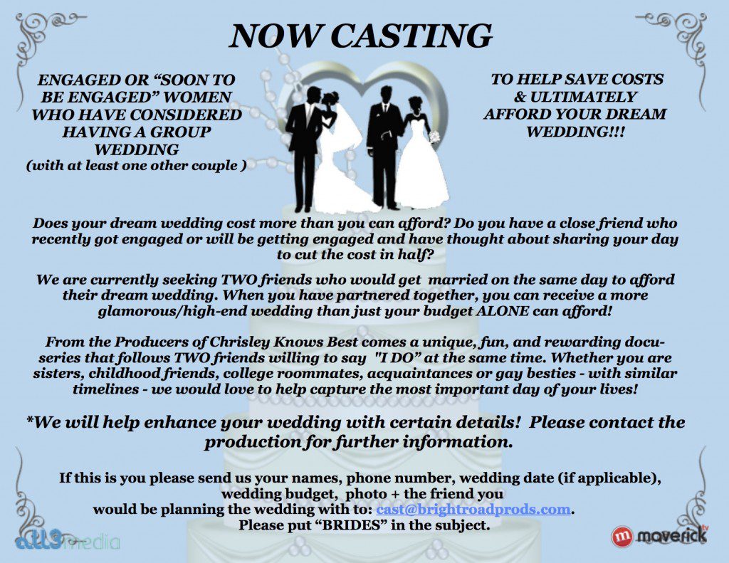 Wedding reality show casting flyer