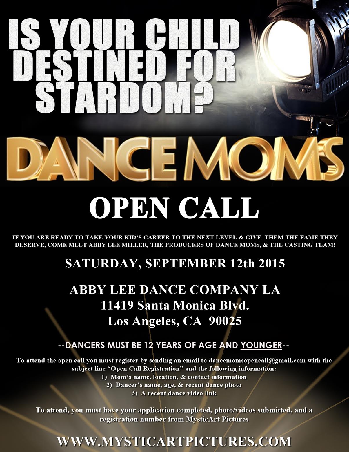 Open call flyer auditions free