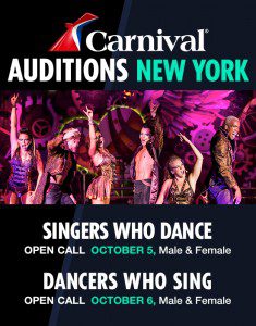 Read more about the article Carnival Cruise Line New York Singer-Dancers Auditions