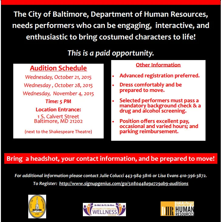 Auditions in Baltimore