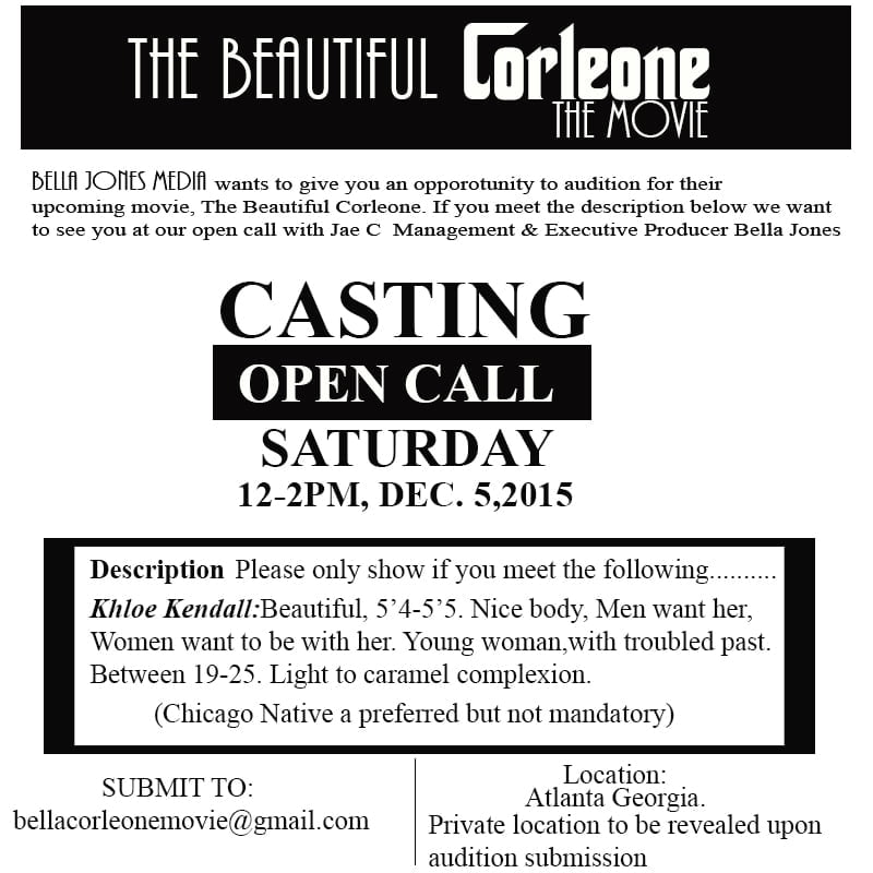 Atlanta movie audition flier