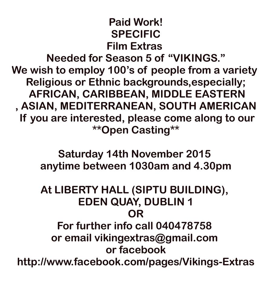 History Vikings open casting call