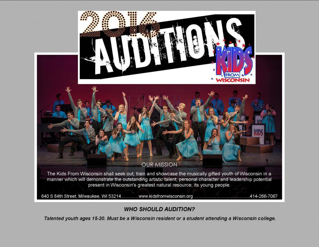 Kids From Wisconsin 2016 Audition Information