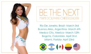 Miami Dolphins NFL Cheerleader Tryouts and Auditions 2016 / 2017 – Florida and South America