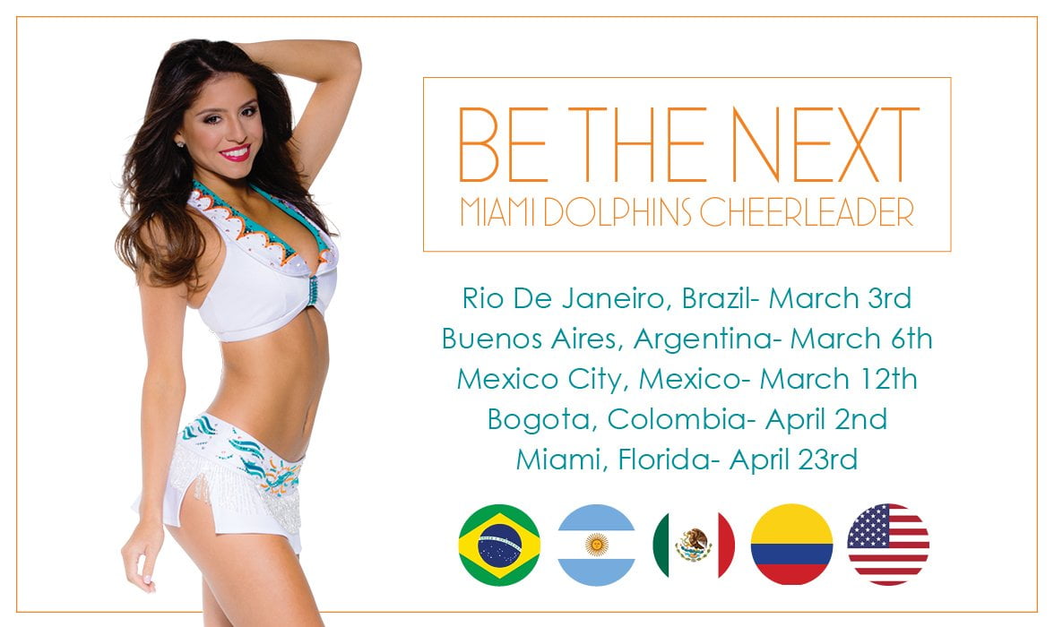 Read more about the article Miami Dolphins NFL Cheerleader Tryouts and Auditions 2016 / 2017 – Florida and South America