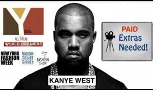 Read more about the article Kanye West Fashion Show Now Casting Many, Many Paid Extras