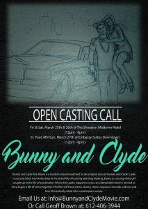 Read more about the article Open Auditions in Minneapolis for “Bunny & Clyde” Movie – Lead and Supporting Roles