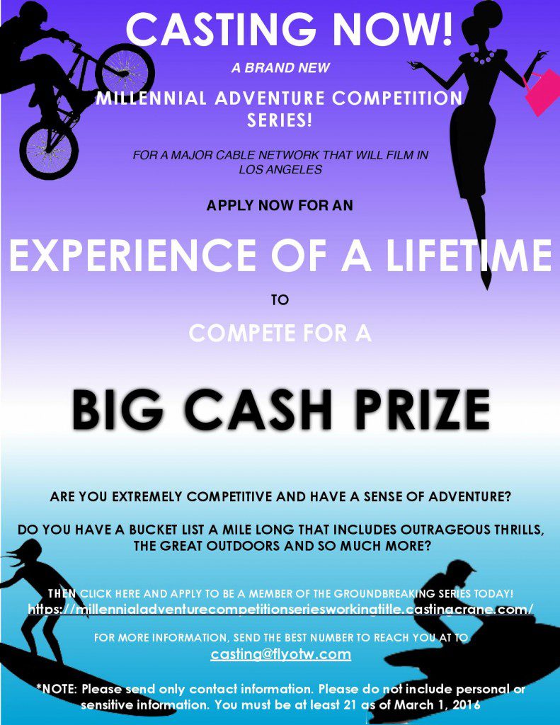 reality show casting flyer
