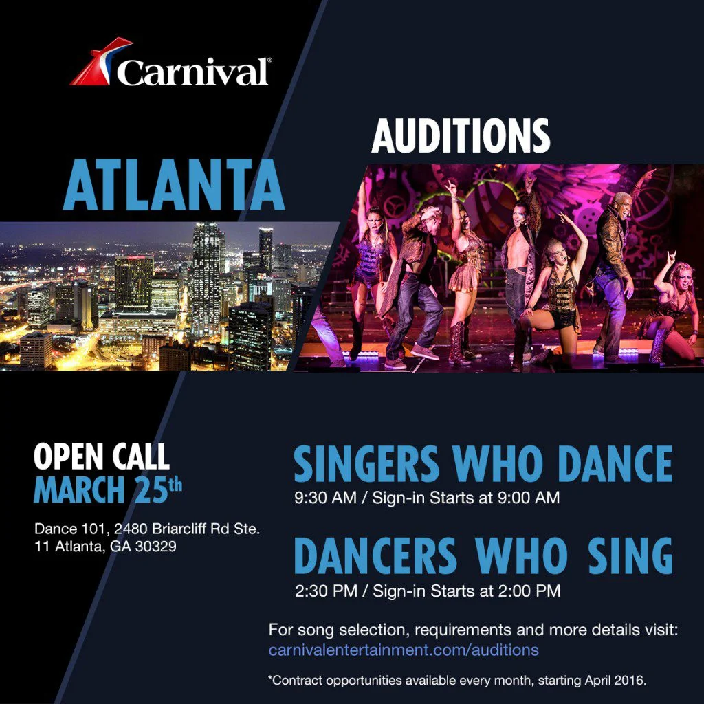 Singer and dancer auditions in Atlanta