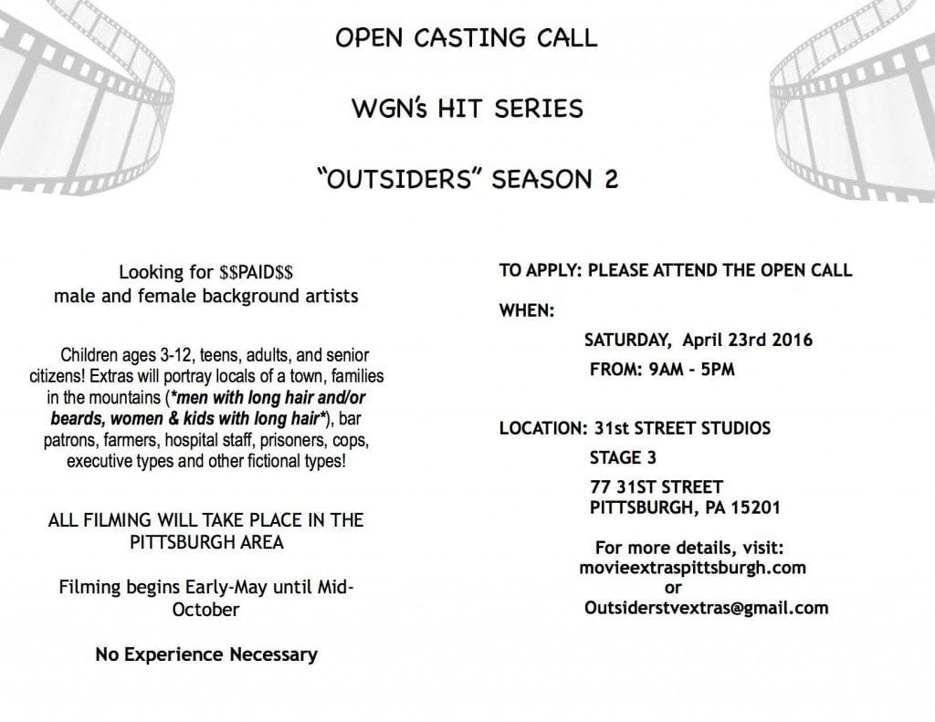WGN Outsiders now casting in Pittsburgh PA - open call