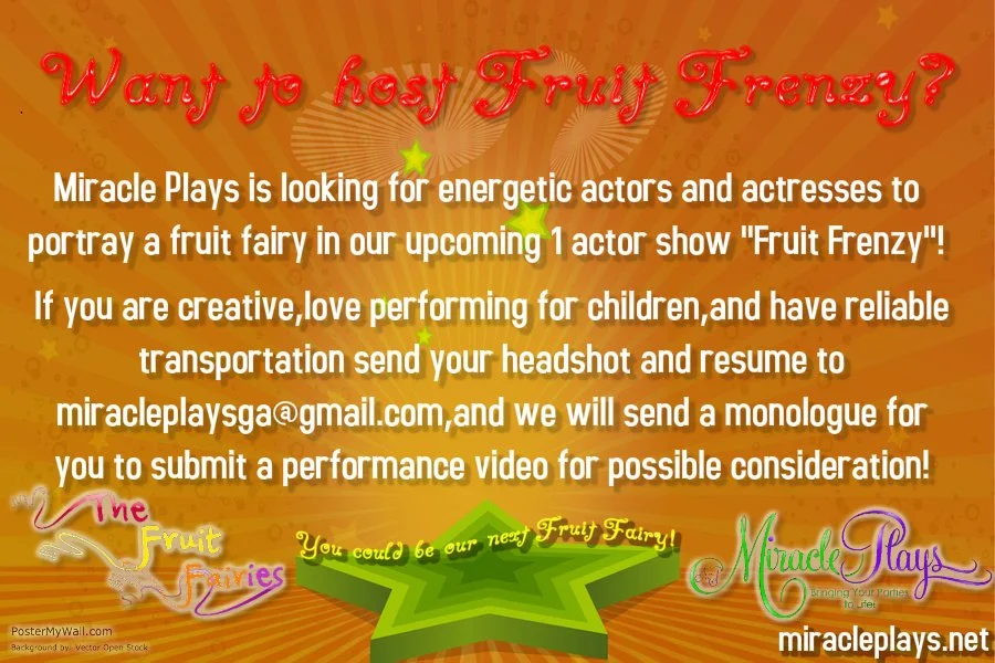 Fruit Frenzy show cast call