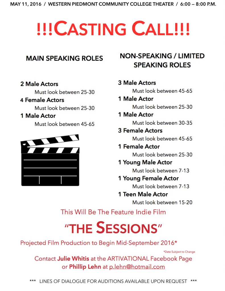 speaking roles in indie film