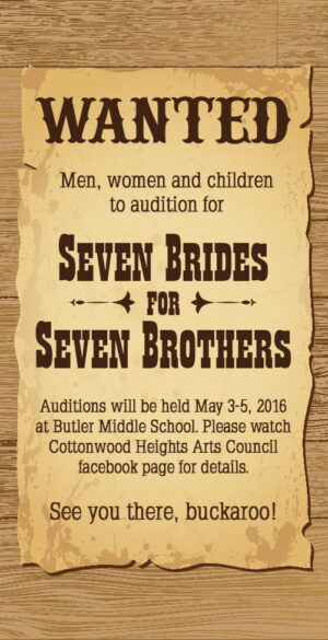 Utah Theater Auditions for “Seven Brides for Seven Brothers”