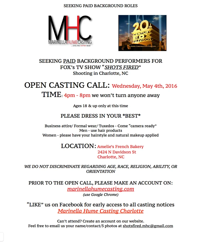 Shots Fired open call