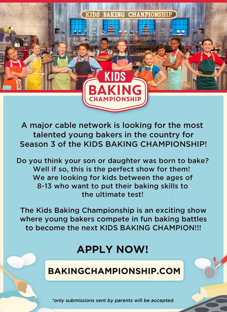 Kids Baking Championship season 3 casting
