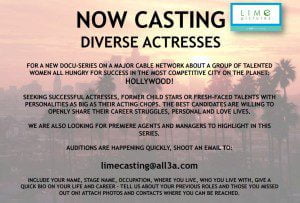 Read more about the article New Major Network Show Casting Up and Coming Actresses in L.A.
