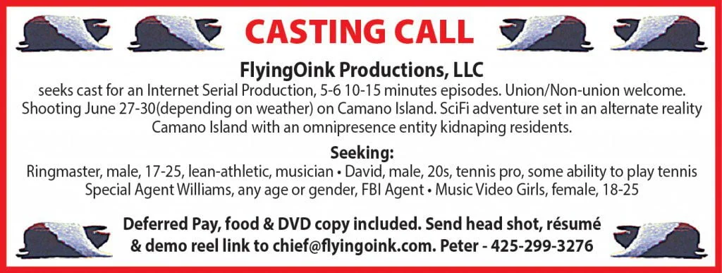 Washington area casting call for upcoming show