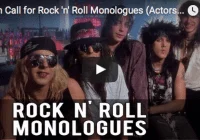 Open Call for Actors to Perform a Rock 'n' Roll Monologue
