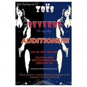 Read more about the article Open Auditions in Atlanta for Stage Play “Zoë’s Revenge”