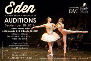 Read more about the article Dancer Auditions in Orlando for Eden – A Modern Retelling of the Story of Eve, Ballet