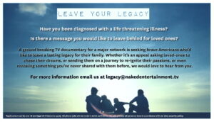 Seeking People Diagnosed with a Life Threatening Illness for Docu-Series