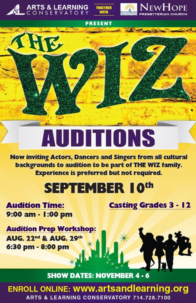 The Wiz Audition HALF PAGE
