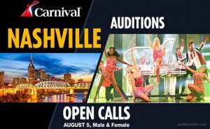Read more about the article Carnival Cruises Holding Open Auditions for Singers and Dancers in Nashville, TN