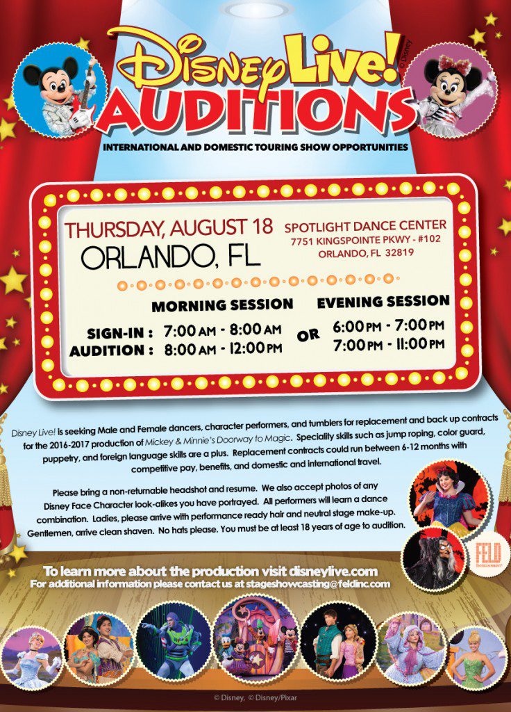 Disney audition flyer