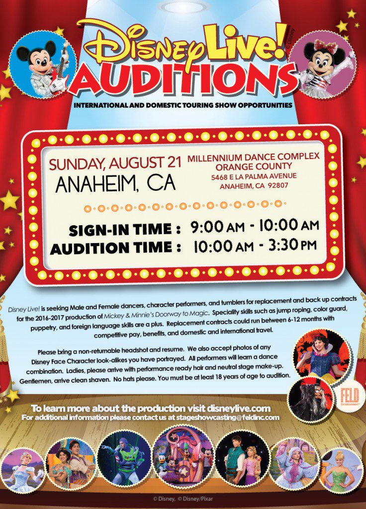 Disney auditions Anaheim