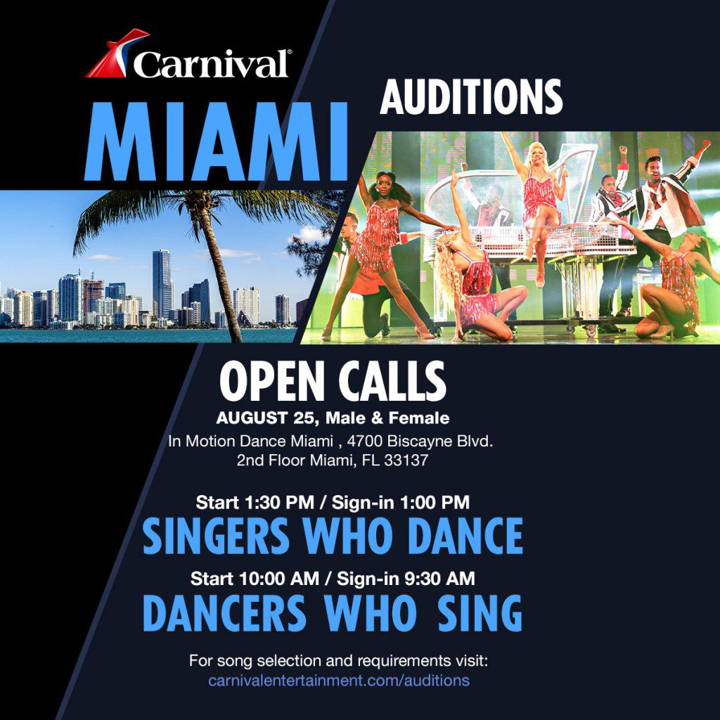 Carnival cruises auditions