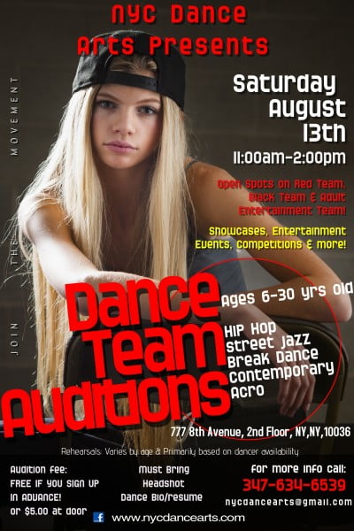 NYCDA dance team auditions