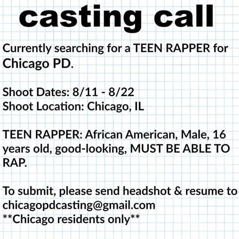casting rapper on chicago PD