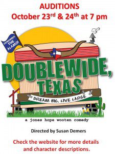 Read more about the article Auditions for Stage Play “DoubleWide, Texas” in Clearewater, Florida