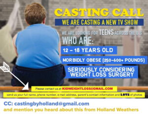 Docu Series Looking for Overweight Teens Considering Weight loss Surgery