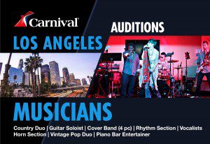 Read more about the article Carnival Cruises Holding Los Angeles Open Auditions for Singers and Musicians