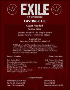 Read more about the article Auditions for Student Film “Exile” in Vancouver BC