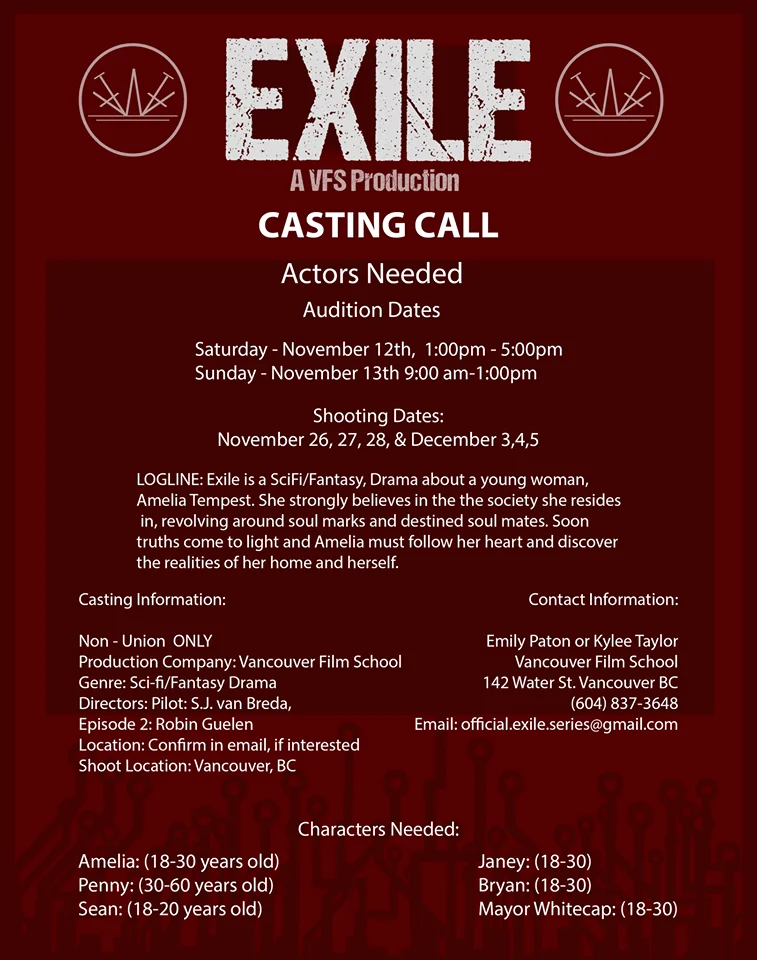 Exite film auditions in Vancouver