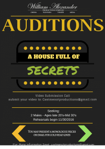 Read more about the article Actors in Charlotte, Auditions for Male Lead Roles in “A House Full of Secrets”