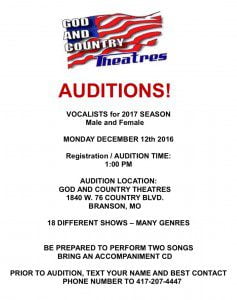 Read more about the article Singer Auditions in Branson Missouri