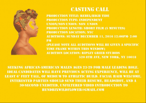 Africal American Actor for Lead Role in Music Video – NYC