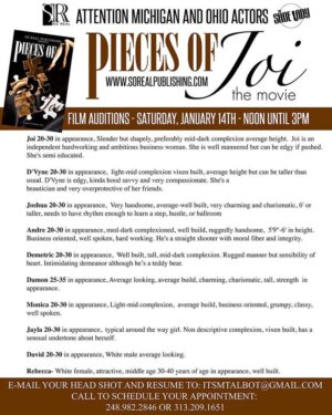 Detroit Auditions for Feature Film “Pieces of Joi”