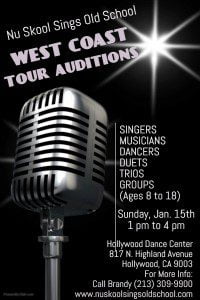 Read more about the article Auditions in L.A., Singers, Dancers and Musicians for “Nu Skool Sings Old School” Touring Show