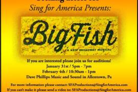 Big Fish Musical Theater Auditions in Allentown PA