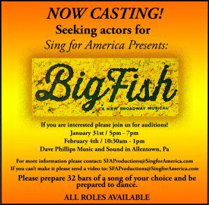 Read more about the article Auditions in Allentown PA for Musical “Big Fish The Musical”
