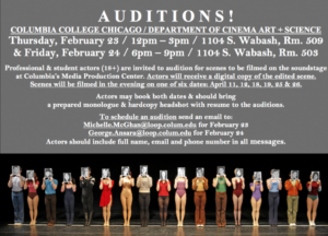 Actor Auditions in Chicago for Columbia Student Film Productions