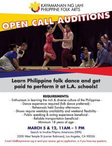 Read more about the article Folk Dance Auditions for Philippine Folk Arts Shows in Los Angeles